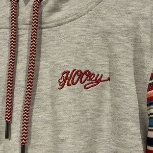 Hooey Hoodie Grey with Red Aztec